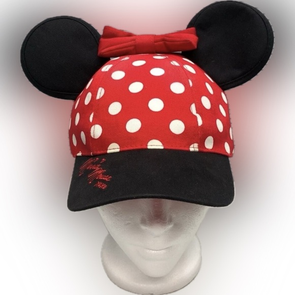 Disneyland Minnie Mouse Youth Hat Red Cap w/ Ears & Bow NWT - Picture 1 of 7